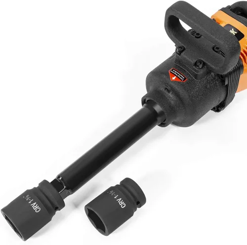 Miniatura 4 de Stark USA Pistola de impacto neumática resistente de 1 pulgada para camión neumático de vástago largo (enchufe de 1.496 in y 1.614 in) Pistola