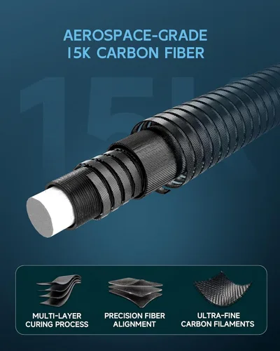 Miniatura 8 de KONLLEN 2.0 Carbon Fiber Pool Cue, Low Deflection Shaft with Pro Taper, Ebony Inlay Design, 12.5mm / 11.8mm Tip, Adjustable Weight System 005