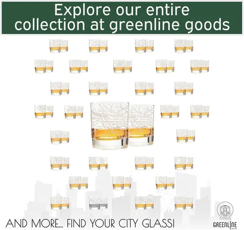 Miniatura 6 de Greenline Goods - Vasos de whisky, juego de regalo de 2 vasos de 284ml para amantes de Washington, DC, grabado con mapa de Washington, DC Vaso