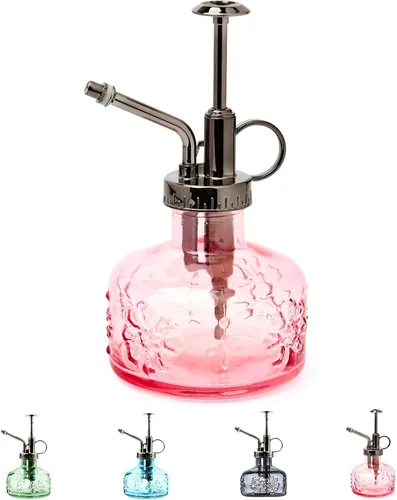 Miniatura 9 de XXXFLOWER Botella de spray para plantas de vidrio, rociador para plantas de interior, botella de riego para suculentas, estilo vintage alto