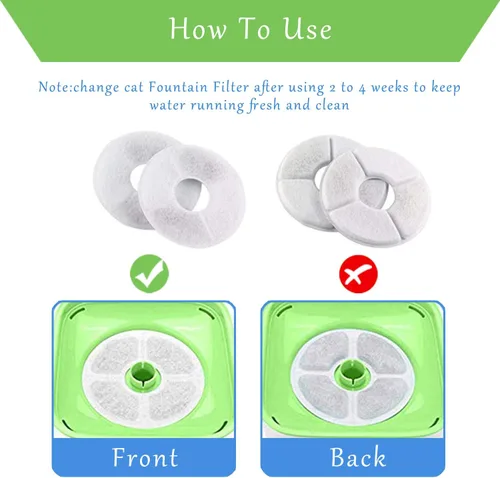 Miniatura 7 de Rarloner - Filtros de repuesto para fuente de gato, paquete de 8 para fuentes de flores de 1.6 L y la mayoría de dispensadores de agua para mascotas