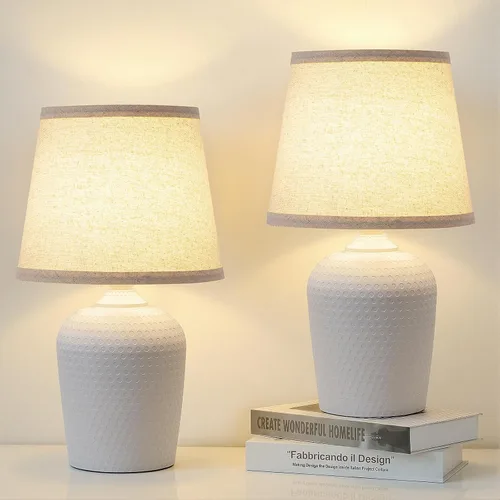 Miniatura 11 de Sucolite Juego de 2 lámparas de mesa pequeñas de 11.8 pulgadas, lámparas de mesita de noche para dormitorio, habitación de los niños, bonitas