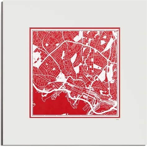 Miniatura 91 de O3 Design Studio Mapa de corte de papel Madrid negro mate de 20 x 20 pulgadas