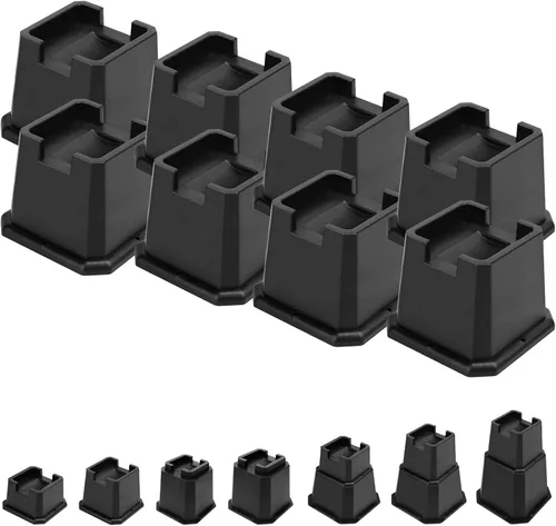 Miniatura 24 de Elevadores de Cama Shouwuhho de 2 Pulgadas, Elevadores de Muebles con Alturas de 2 3 4 5 6 7 8 Pulgadas de Alta Resistencia, Elevadores de Cama