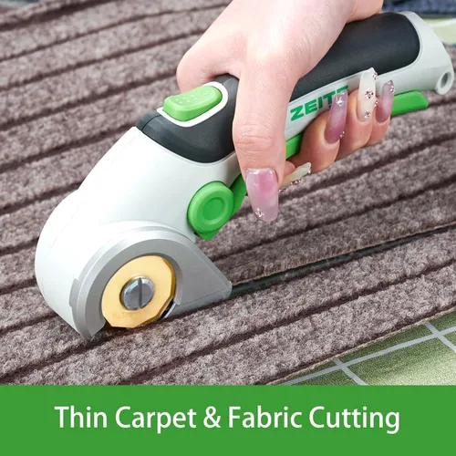 Miniatura 5 de ZEITE Tijeras inalámbricas de 4V, cortador eléctrico de cajas de cartón con cuchillas HSS recubiertas de titanio, ideal para cortar cuero, alfombra
