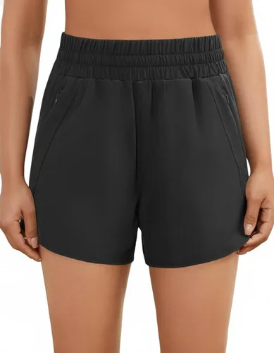 Miniatura 2 de Pantalones cortos deportivos para correr de 5 pulgadas para mujer, cintura alta, de secado rápido, ligeros, con bolsillo con cremallera, UPF 50+
