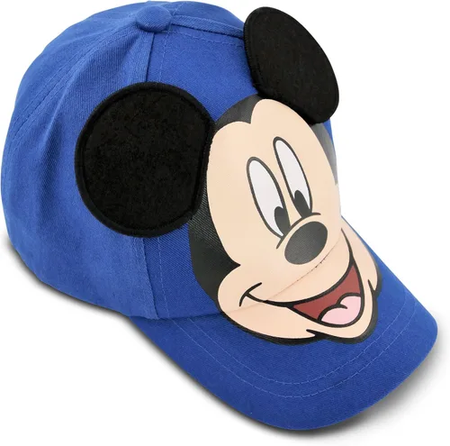 Miniatura 4 de Disney Gorra de béisbol de Mickey Mouse para niños, con orejas 3D, correa trasera curvada (4-7), Azul