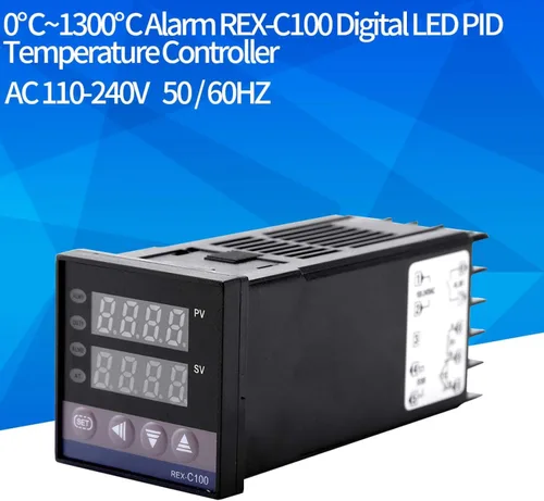 Miniatura 3 de Jeanoko Controlador de temperatura PID digital AC110V-240V, interruptor de control de temperatura de pantalla LED REX-C100, ampliamente aplicado a