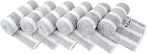 Miniatura 23 de KinHwa Toallas de mano de microfibra para baño, toallas faciales suaves y absorbentes, toallas de mano grises para baño, paños de lavado para spa
