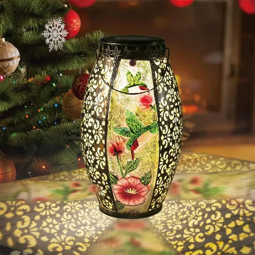 Miniatura 6 de Lámpara Solar de Colibrí Larekook para Exteriores Impermeable, Lámpara Colgante Grande de Metal de 13" Decorativa, Luces Solares de Colibrí