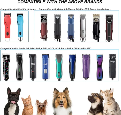 Miniatura 4 de 7FW - Cuchilla ancha para aseo de perros, cuchillas desmontables para el aseo de perros, compatibles con Andis, Oster A5, Wahl km10 Clippers.