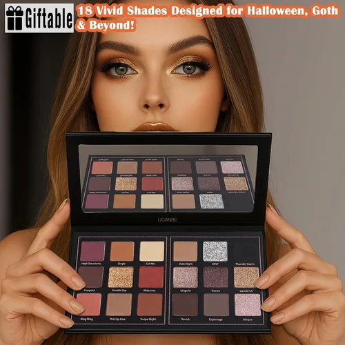 Miniatura 2 de Prism Makeup Paleta de maquillaje de sombra de ojos mate Pro 18 colores con brillo pigmentado y purpurina, sombra en polvo ahumada larga duración e