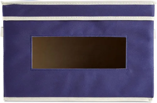 Miniatura 6 de Juvale Contenedores de almacenamiento de tela con tapas, organizadores de almacenamiento debajo de la cama, organizador plegable con ventana, Azul