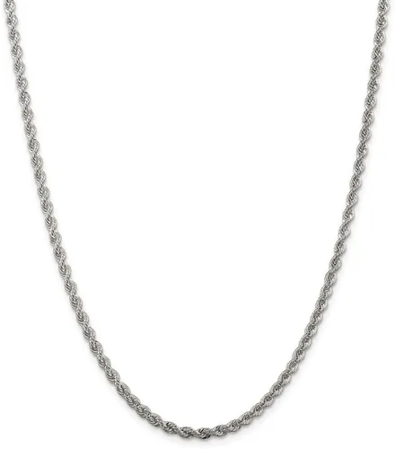 Miniatura 3 de Collar de cadena de plata de ley maciza de 0.118in con lazo negro