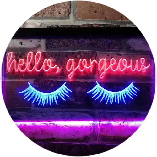 Miniatura 20 de ADVPRO Hello Gorgeous - Letrero de neón LED de doble color, blanco y morado, 16 x 12 pulgadas, st6s43-i3178-wp
