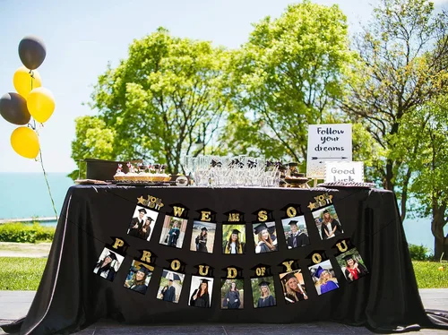 Miniatura 6 de 3 piezas adornos para la foto de la graduación 2021 – Felicidades graduado; Nos sentimos orgullosos de ti; guirnalda de Clase 2021; Decoraciones
