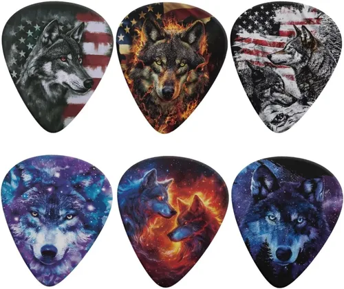Miniatura 22 de KEIAHUAN Cool Skull - Púas de guitarra – Plectros triángulos clásicos para bajos, guitarras acústicas y eléctricas – Púas pesadas para guitarristas