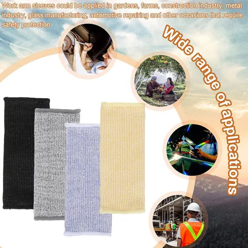 Miniatura 3 de Neer 4 pares de mangas protectoras para brazos para piel fina, anticortes, resistentes a las quemaduras, funda para antebrazo para construcción