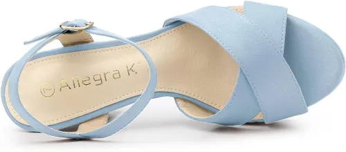 Miniatura 4 de Allegra K Sandalias de tacón grueso con plataforma para mujer