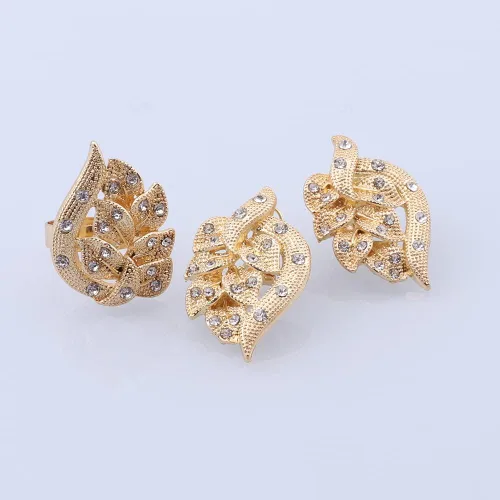 Miniatura 7 de NA African Dubai Gold Jewelry Nigerian Crystal Necklace Hoop Earrings Ring Women Italian Bridal Jewelry Sets Wedding Accessories