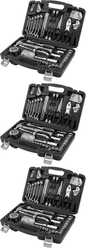 Miniatura 9 de Amazon Basics Juego de herramientas manuales de mecánico y reparación del hogar general de 65 piezas con estuche de almacenamiento, portátil, asas