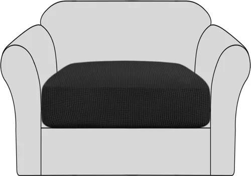 H.VERSAILTEX - Fundas elásticas para cojín de sofá individual, fundas de asiento para silla de sofá, protector de cojín con tejido jacquard de sarga