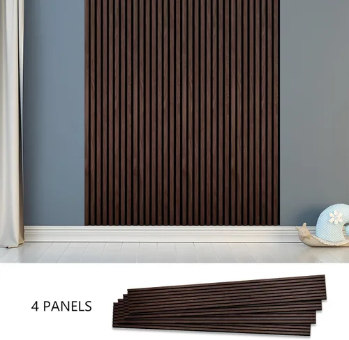 Miniatura 3 de Paneles de madera para pared - Paneles de pared acústicos de roble - 4 piezas de paneles de madera para pared - 240 cm x 30 cm - Paneles de pared