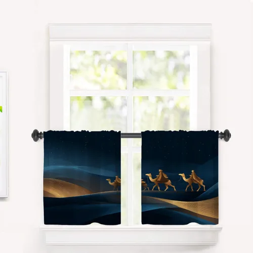 Miniatura 85 de Cortinas de cocina de hojas de arce otoñales para ventanas, hojas verdes y rojas sobre cenefas opacas negras, tratamientos de ventana de poliéster