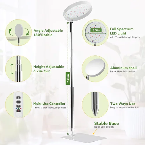 Miniatura 3 de Luces de cultivo para plantas de interior de espectro completo, 48 luces LED para plantas de interior con 2 opciones de montaje, 3 espectros