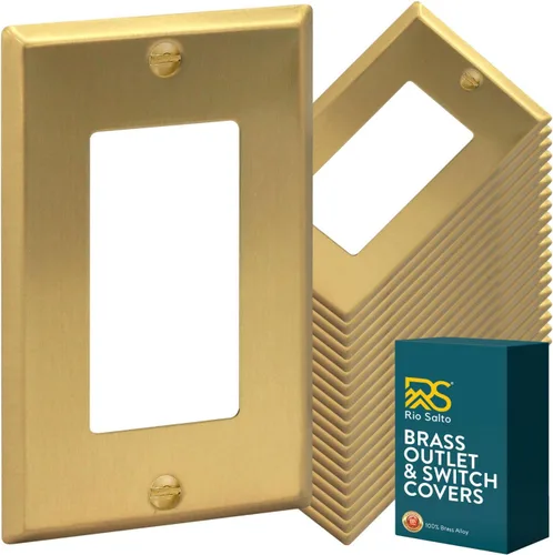 Miniatura 43 de Rio Salto BRASS - Cubierta de pared de metal dorado para toma de corriente o interruptor de luz, placa de pared resistente a la corrosión, cubierta