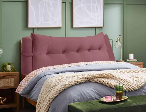 Miniatura 2 de Peachwell Almohada triangular de lectura para reposo de cama, cojín bolster grande para cabecero, respaldo, almohada de cuña con dos almohadas
