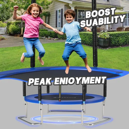 Miniatura 6 de SkyBound Trampolín para exteriores de 6 pies, 12 pies y 14 pies con recinto de red, trampolines recreativos para niños y adultos, patas