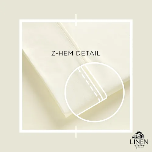 Miniatura 3 de Linen Home Juego de 4 sábanas de percal de 100 % algodón, tamaño King, color crema, bolsillo profundo, 1 sábana encimera, 1 sábana bajera de 05