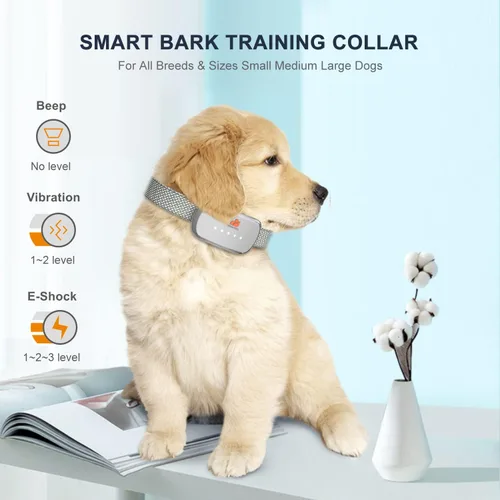 Miniatura 6 de Collar de perro antiladridos automático inteligente impermeable recargable Terminador de ladridos (collar de corteza blanca)