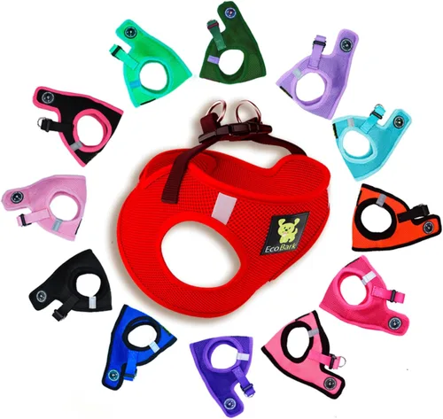 Miniatura 26 de EcoBark Arnés para perro – Arneses ecológicos para perros XXS, XS y pequeños – Chaleco de cuerpo pequeño reflectante y ajustable – Arnés de malla