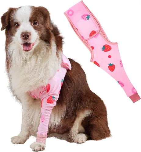 Miniatura 8 de Funda de recuperación de pierna delantera para perro, funda única para evitar lamer, arañazos y mordeduras, alternativa al collar de cono para Sweet