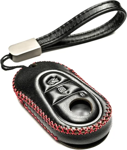 Miniatura 10 de Vitodeco Funda de cuero genuino para llavero inteligente compatible con Mercedes-Benz Clase C, Clase S, GLC, EQB SUV, EQS Sedan, EQS SUV, EQE Sedan