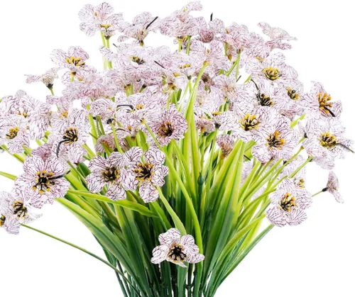 Miniatura 26 de JEMONG - 20 paquetes de flores artificiales para exteriores, resistentes a los rayos UV, flores falsas que no se decoloran, plantas de plástico