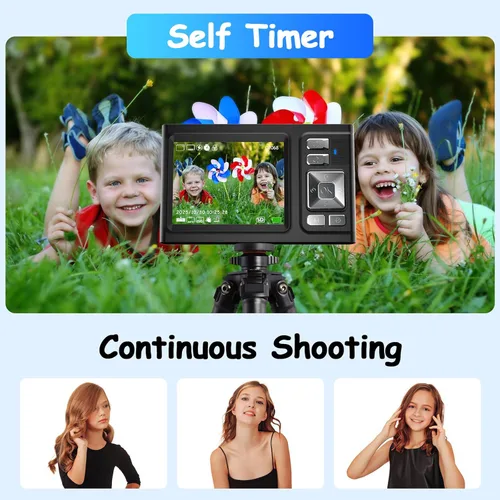 Miniatura 3 de JDZ Cámara digital 4K para fotografía con enfoque automático, cámara de vlogging de 48MP para YouTube, zoom 16X retro estilo CCD cámara compacta
