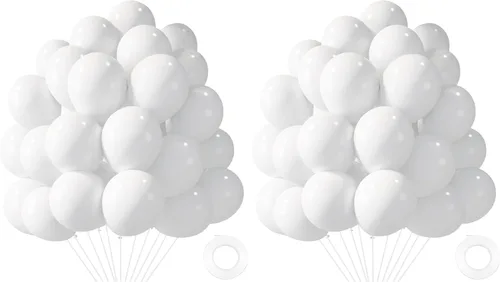 Miniatura 19 de LovesTown 110 globos de látex de 12 pulgadas con cinta para decoración de cumpleaños, baby shower, boda, fiesta, color azul (paquete de 2)