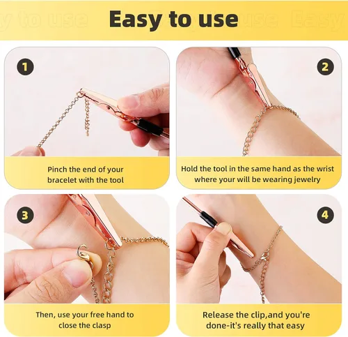 Miniatura 3 de 3 piezas de pulsera herramienta de joyería ayudante pulsera de mano ayudante equipo de fijación y gancho para joyería pulsera collar reloj cierres