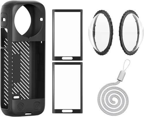 Insta 360 X4 Lens Guards - Funda de silicona y protectores de pantalla compatibles con Insta360 X4