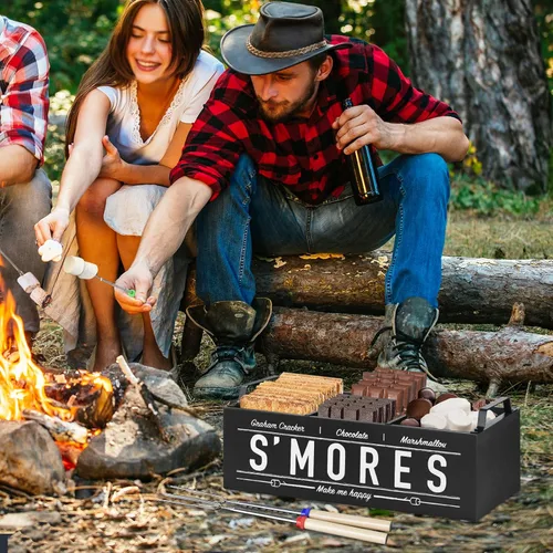 Miniatura 2 de Estación de S'Mores, Carro de S'Mores de Granja con Asas, Kit de S'Mores para Hoguera Caja de Fabricación de S'Mores, Estación de Barra de S'Mores