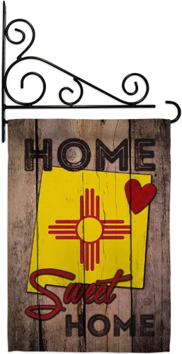 Miniatura 6 de Estado Nuevo México Home Sweet Garden Bandera Set Madera Dowel Regional USA Territorios Americanos República País Particular Área Pequeña Decorativa