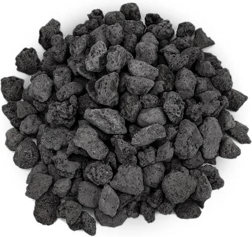 Onlyfire Piedras de lava volcánica Black Lava Rock de 10 libras para fogatas de interior y exterior, chimeneas, parrilla de gas y paisajismo, 0.2 a