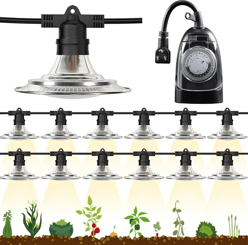 Miniatura 9 de Luces LED de cultivo para invernadero, 12 luces impermeables, luz de crecimiento de plantas de espectro completo, luces de cultivo de invernadero