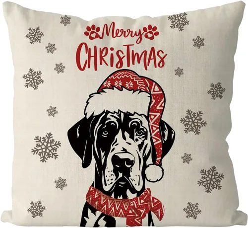 Miniatura 10 de GAGEC Fundas de almohada de Navidad de 18 x 18 pulgadas, fundas de almohada de perro Boston Terrier, fundas de almohada de invierno para Navidad