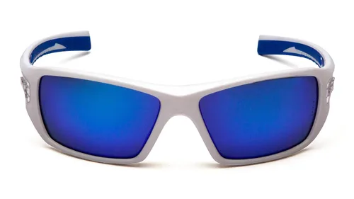Miniatura 2 de Pyramex Safety - Lentes Velar, Marco Blanco-Azul/Lente Espejo Azul Claro Mediano Marco blanco/azul/lente espejo azul hielo