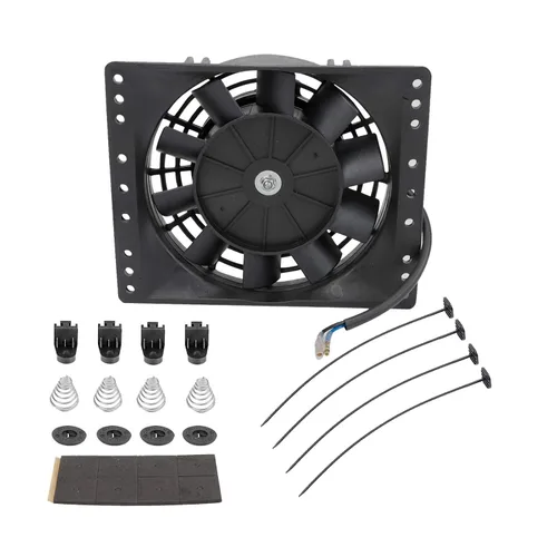 Miniatura 4 de Ventilador de enfriamiento eléctrico de empuje delgado de 6 pulgadas 650CFM Radiador Enfriador de aceite Kit de montaje universal Negro