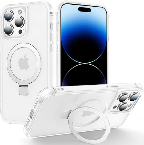 Miniatura 46 de CHAOFEnG Funda magnética compatible con iPhone 11 con soporte, prueba de caídas de grado militar, compatible con imán, anillo translúcido, parte